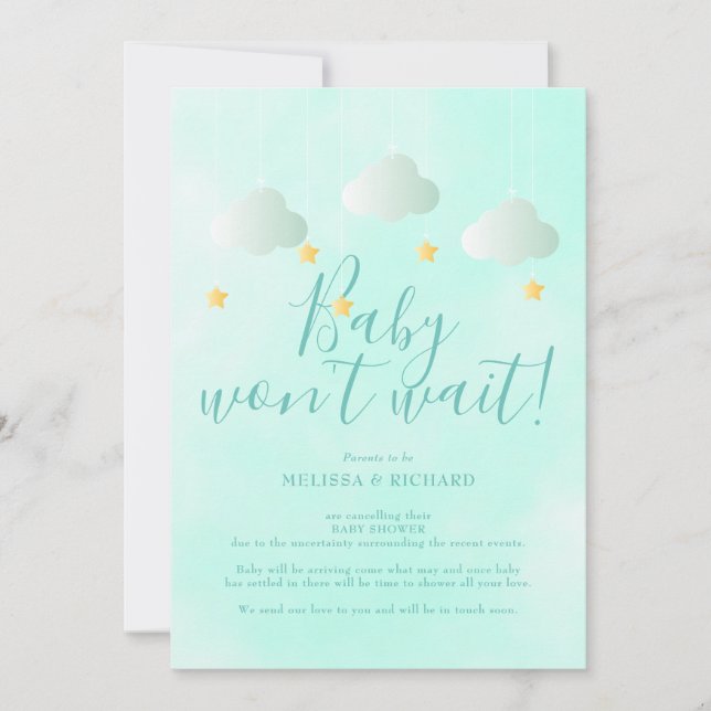 Baby Shower Cancellation Shower by Mail Neutral Invitation (Front)