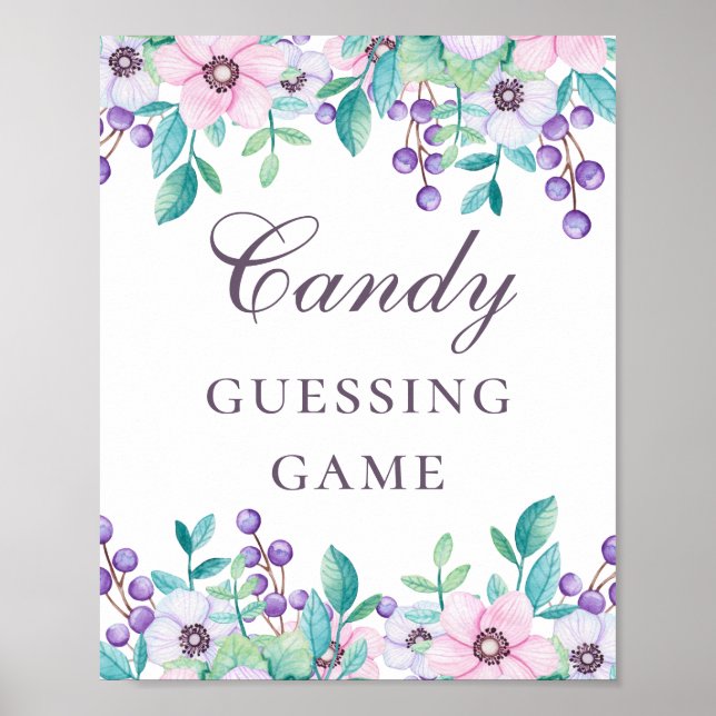 Baby shower candy guessing game. Guess how many Poster (Front)