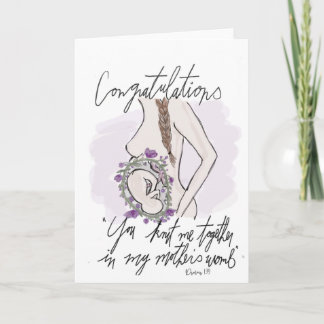 Baby shower card, watercolor floral/greenery card