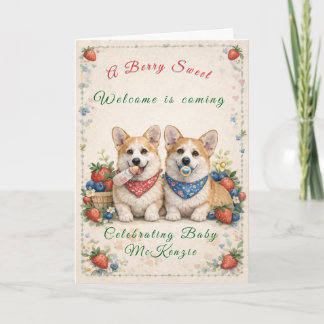 Baby Shower Card with Corgis