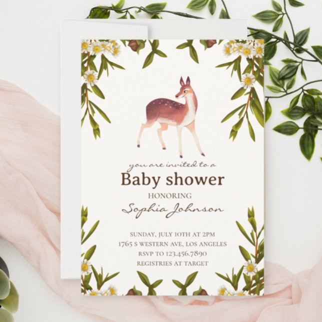 Baby Shower Card, Woodland Baby Shower Card, Gende Invitation (Creator Uploaded)