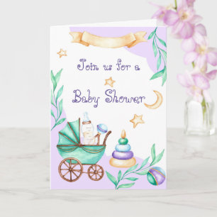 Baby Shower Carriage Invitations 