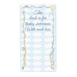 Baby Shower "Castle Yellow" Bookplate Sheet of 8