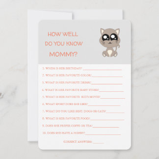 Baby Shower cat, How Well Do You Know Mum Invitation