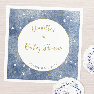 Baby Shower Celestial Star Watercolor Personalized Napkin