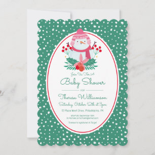 BABY SHOWER Christmas Holiday Winter Snowman Invitation