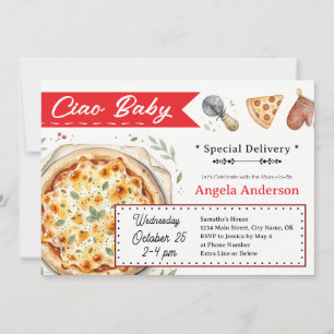 Baby Shower Ciao Baby Pizza Theme Invitation