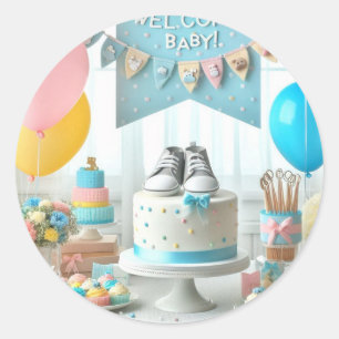 Baby Shower Classic Round Sticker