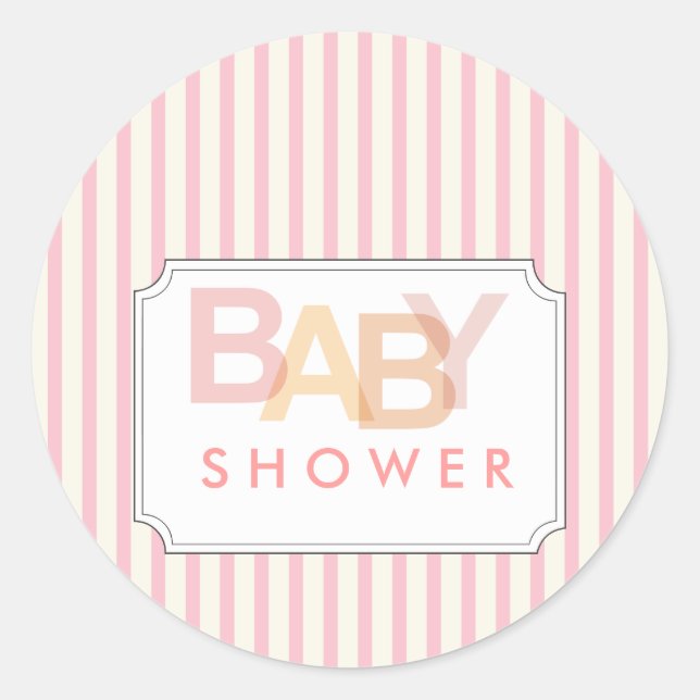 baby shower classic round sticker (Front)