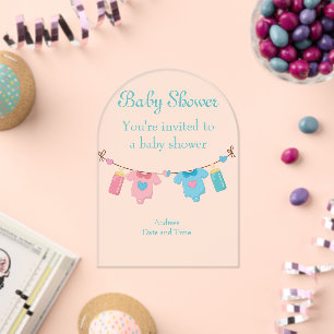 Baby Shower Clear Acrylic Invitation Card 1