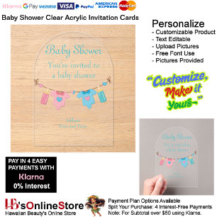 Baby Shower Clear Acrylic Invitation Card 1