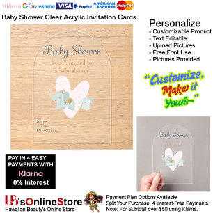 Baby Shower Clear Acrylic Invitation Card 13
