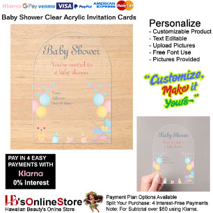 Baby Shower Clear Acrylic Invitation Card 14