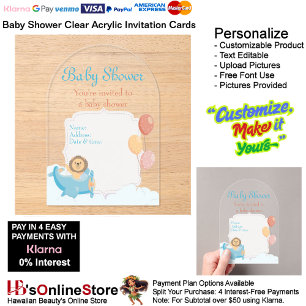 Baby Shower Clear Acrylic Invitation Card 7