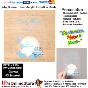 Baby Shower Clear Acrylic Invitation Card 8