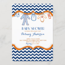 Baby Shower Clothesline Invitations