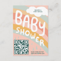 BABY SHOWER Clouds Rainbow Cute Custom QR CODE