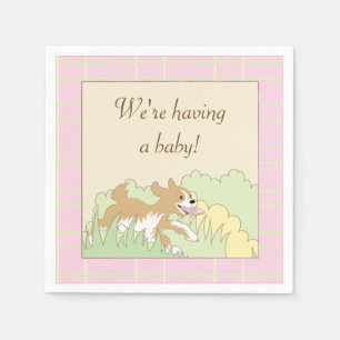 Baby Shower Cocktail Napkins/Pink Build a Shower Napkin