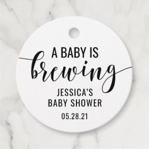 Baby Shower Coffee Favour Tag, A baby is Brewing Tags