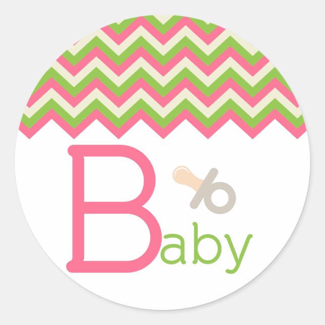 Baby Shower Cupcake Topper/Sticker Classic Round Sticker (Front)