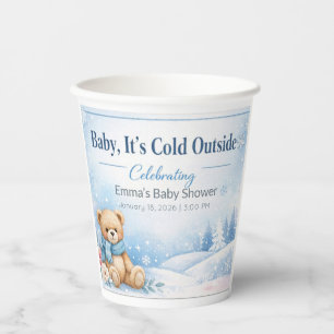 Baby Shower Cups   Winter Wonderland Teddy Bear