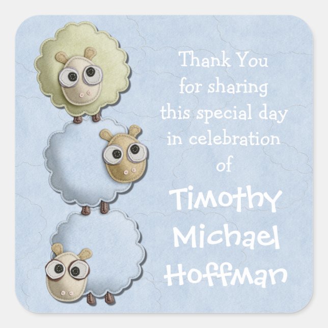 Baby Shower Custom Name Thank You Stickers (Front)