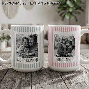 Baby Shower Custom Pink Stripes Grandmother Aunt Coffee Mug