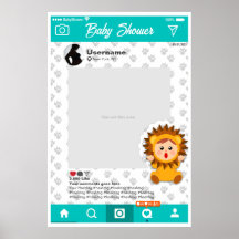 Baby Shower Custom Selfie Frame Leoncito