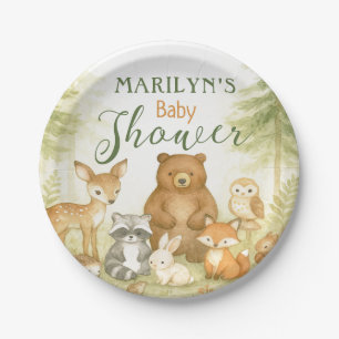 Baby Shower Cute Baby Animals Paper Plate