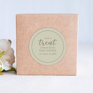 Baby Shower Cute Calligraphy Script Gender Neutral Classic Round Sticker