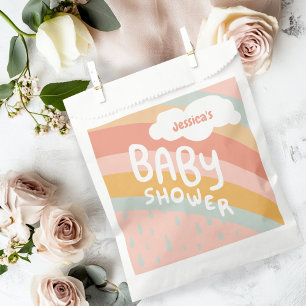 BABY SHOWER Cute Clouds Rainbow Rain CUSTOM Favour Bags