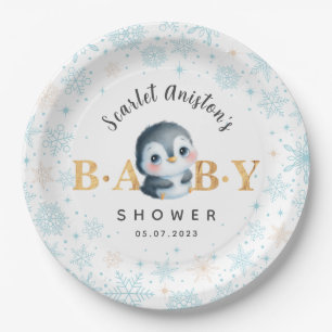 Baby Shower Cute Penguin Paper Plates