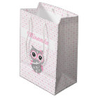 Baby Shower Cute Pink Owl Gift Bag