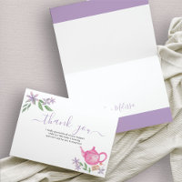 Baby Shower Cute Pink Teapot Thank You Card