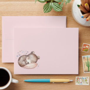Baby Shower, cute sleeping teddy bear  Envelope