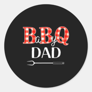 Baby shower dad bbq party cute matching family  classic round sticker