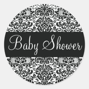 Baby Shower Damask Envelope Sticker Seal