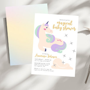 Baby Shower de unicornio de colour pastel mágico Invitation