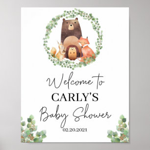 Baby Shower Decor Woodland animals  welcome sign