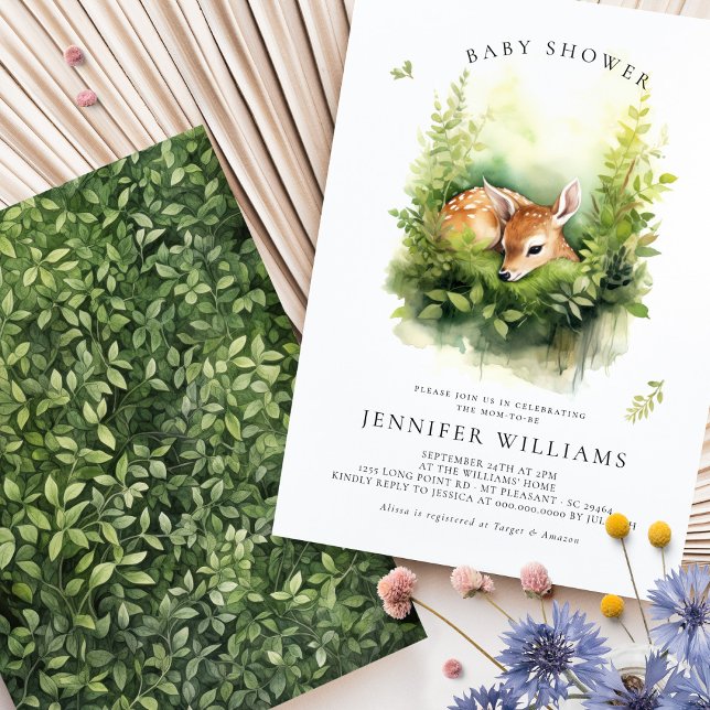 Baby Shower Deer Whimsical Watercolor (Creator Uploaded)