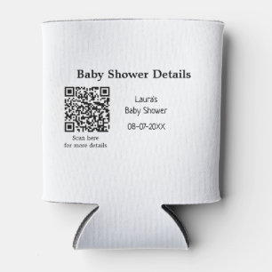 BABY SHOWER DETAILS QR SCAN CODE MINIMAL MODERN RU CAN COOLER