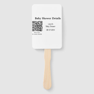 BABY SHOWER DETAILS QR SCAN CODE MINIMAL MODERN RU HAND FAN