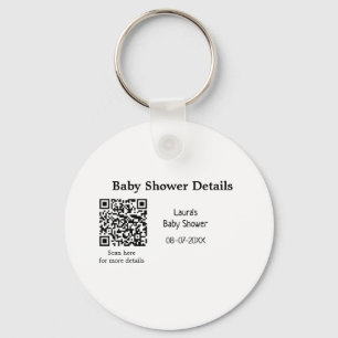 BABY SHOWER DETAILS QR SCAN CODE MINIMAL MODERN RU KEY RING