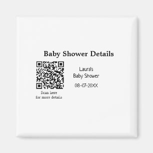 BABY SHOWER DETAILS QR SCAN CODE MINIMAL MODERN RU MAGNET