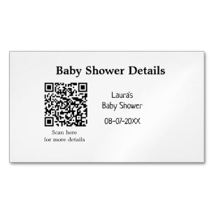 BABY SHOWER DETAILS QR SCAN CODE MINIMAL MODERN RU MAGNETIC BUSINESS CARD