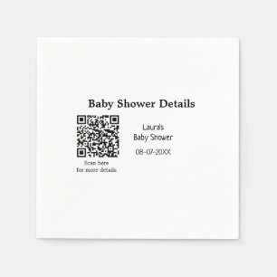 BABY SHOWER DETAILS QR SCAN CODE MINIMAL MODERN RU NAPKIN