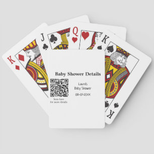 BABY SHOWER DETAILS QR SCAN CODE MINIMAL MODERN RU PLAYING CARDS