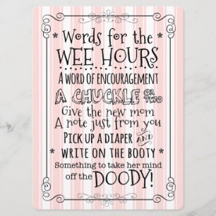 Baby Shower Diaper Activity Card Sign