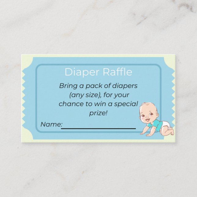 Baby Shower Diaper Raffle Business Card (Front)