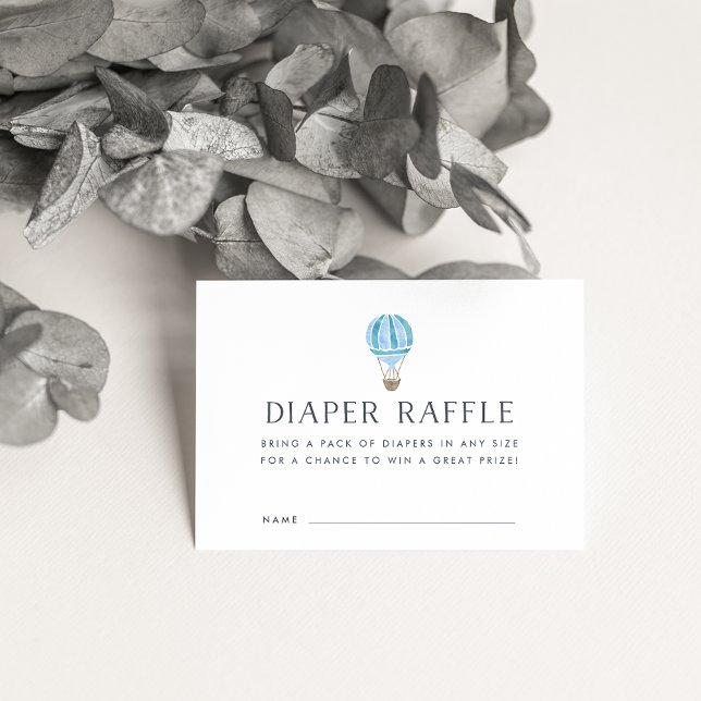 Baby Shower Diaper Raffle Cards | Blue Balloon (Creator Uploaded)